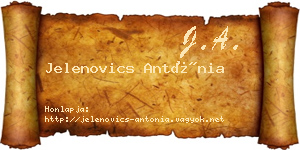 Jelenovics Antónia névjegykártya